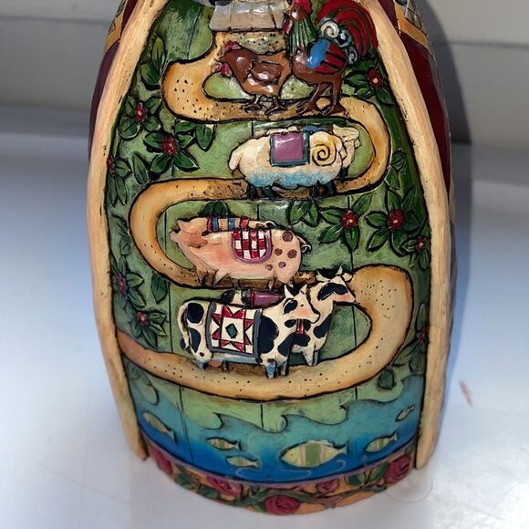 New in Box Jim Shore 2007 Two By Two Santa With Noah’s Ark Figurine - Picture 3 of 7